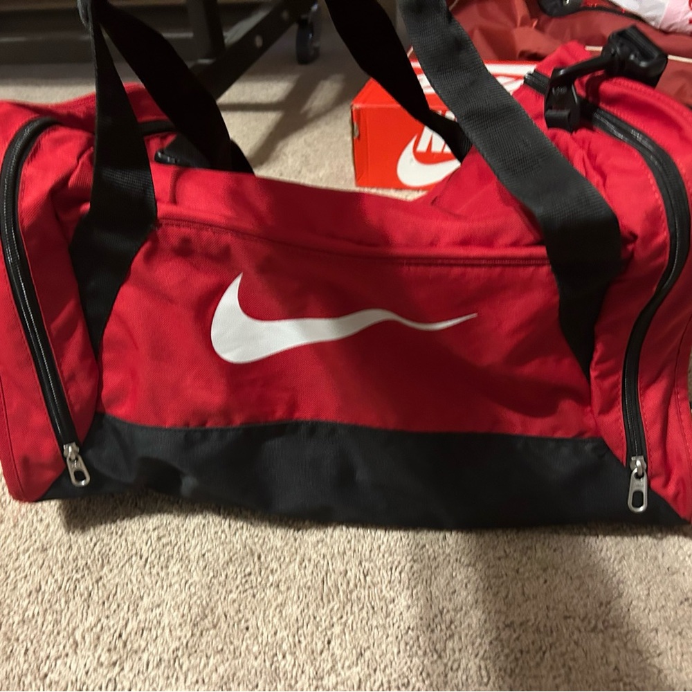Nike Red and Black Men's Duffel Bag